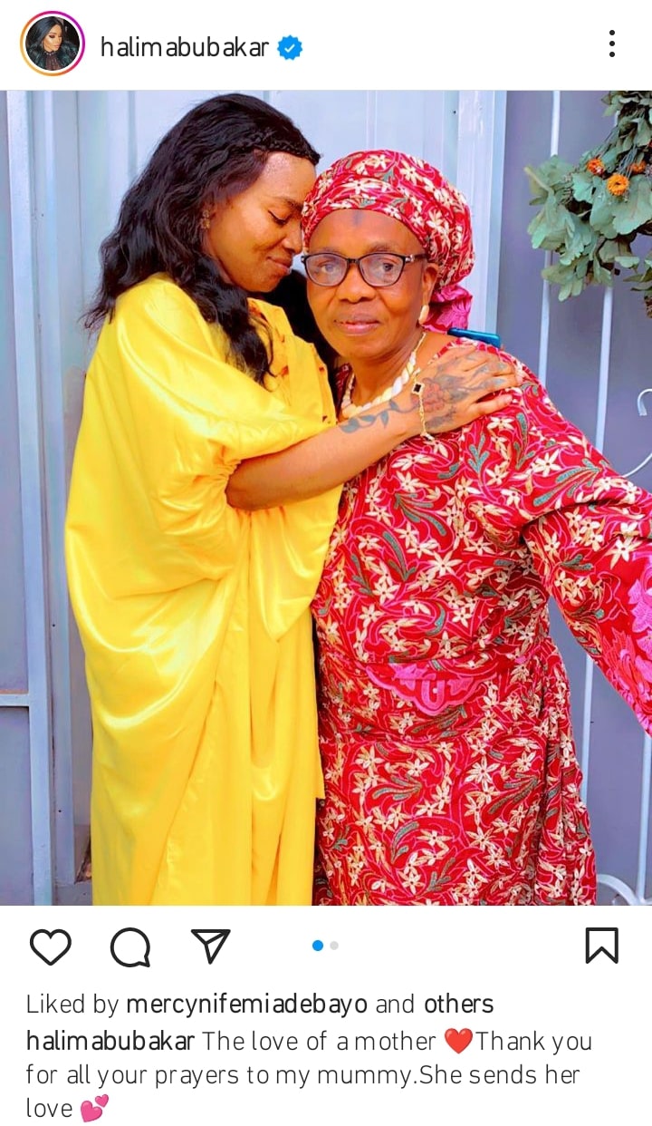 Halima Abubakar pens appreciation post to her mother