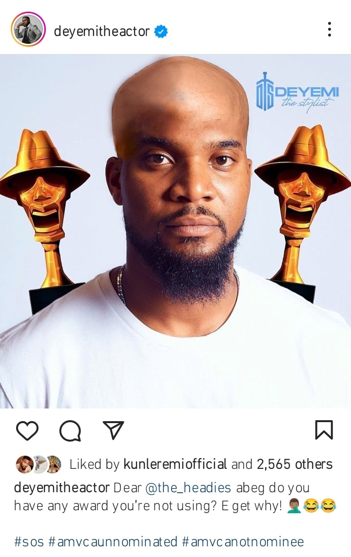 Kunle Remi sends message to Headies