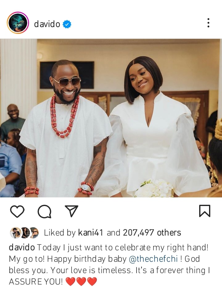 Davido celebrates Chioma's birthday