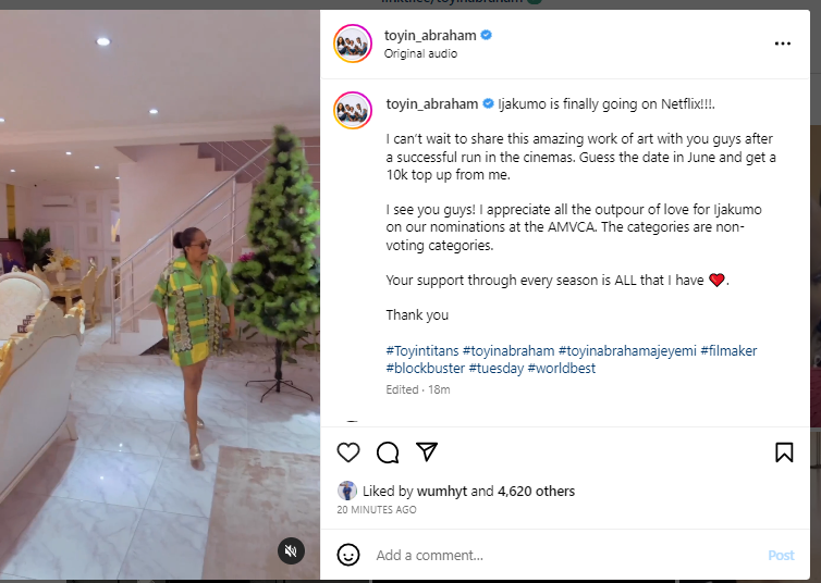 Toyin Abraham pens appreciation note to fans, makes special announcement