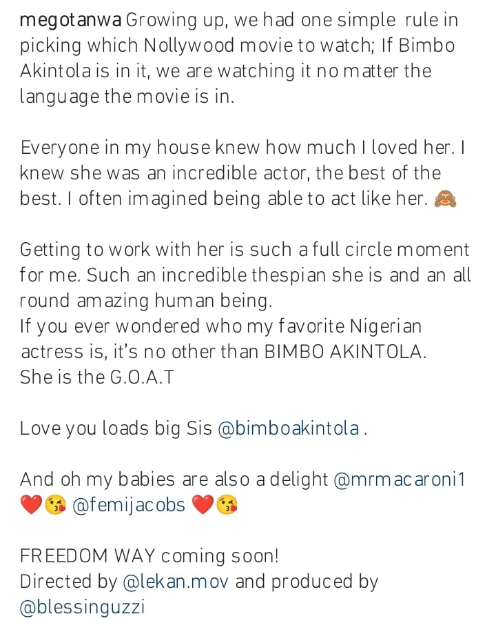 Meg Otanwa on set Bimbo Akintola