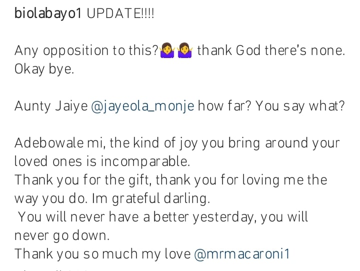 Biola Bayo sends update to Jayeola Monje over her newborn son 